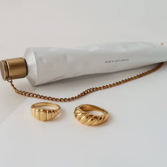 NEW 18K Gold Plated Braided Croissant Ring 0 - Picture 4 of 11